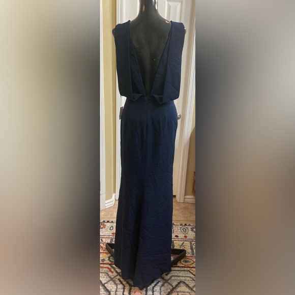 NWT DESSY COLLECTION Draped Backless Crepe Dress With Pockets SIZE 8 - Picture 3 of 12